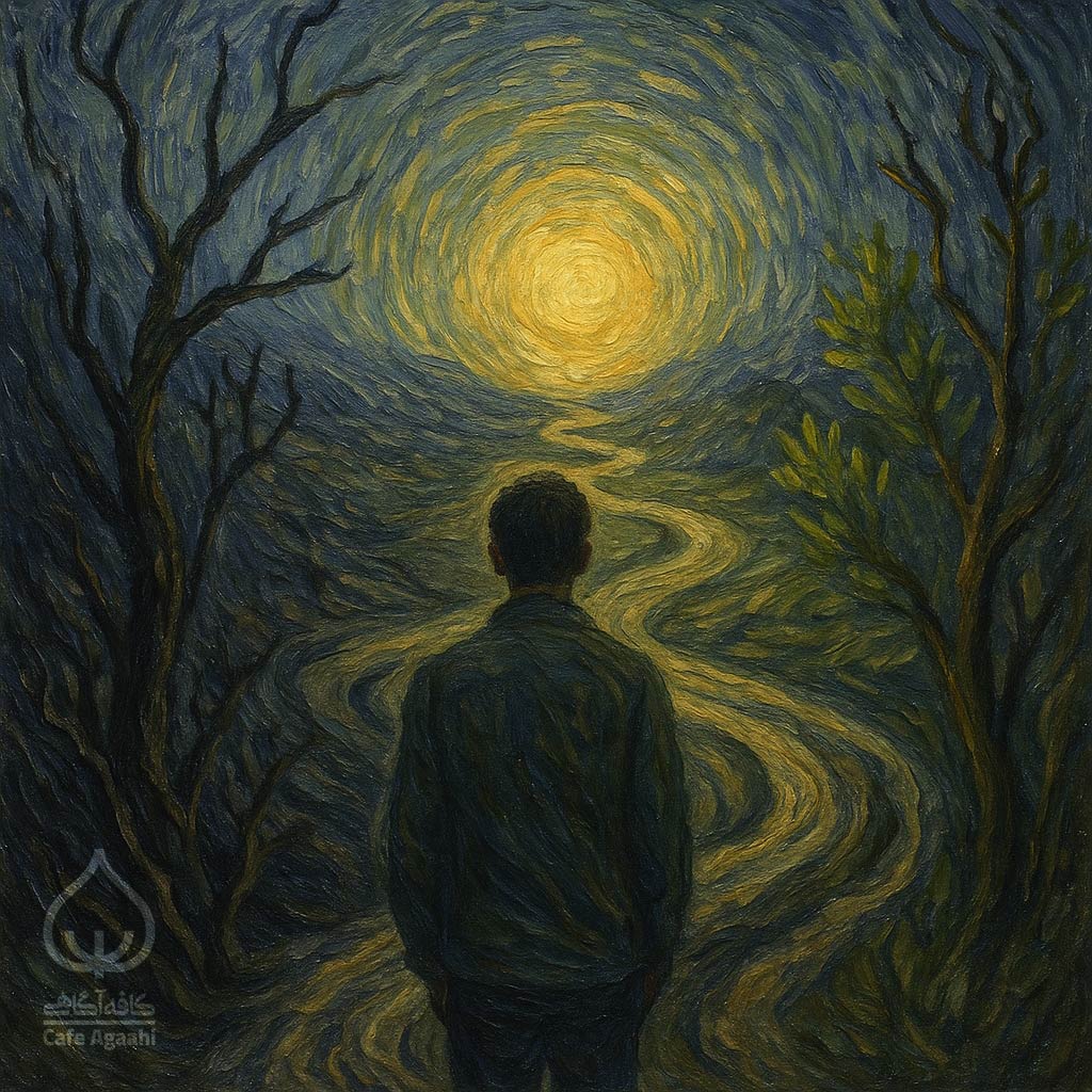 تصویر نمادین روانشناسی مثبت اگزیستانسیال و موج دوم روانشناسی مثبت در بستر رنج و معنا